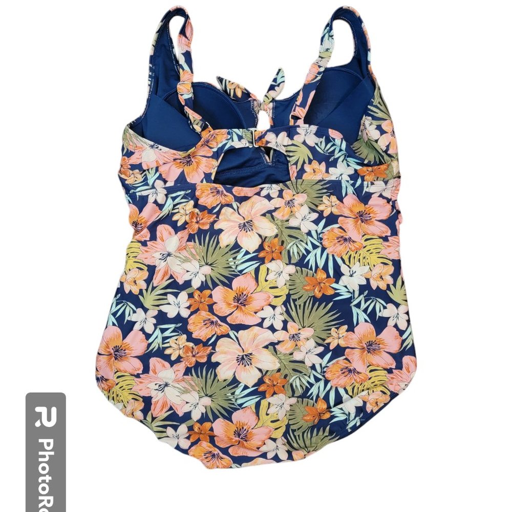 Heat Tiki Beach Tropical Floral One Piece Retro Style Swim Suit - Picture 4 of 11